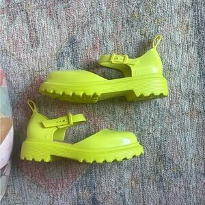 Melissa Ellie Loafer Mary Jane Shoes in Bright Green NWOT